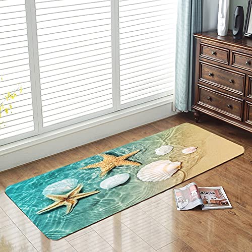 1pc non slip bath rugs sponge foam rug   flannel mat bright 3d print rug seashell print mats for laundry room and kitchen beach   scallop decor carpet details 6