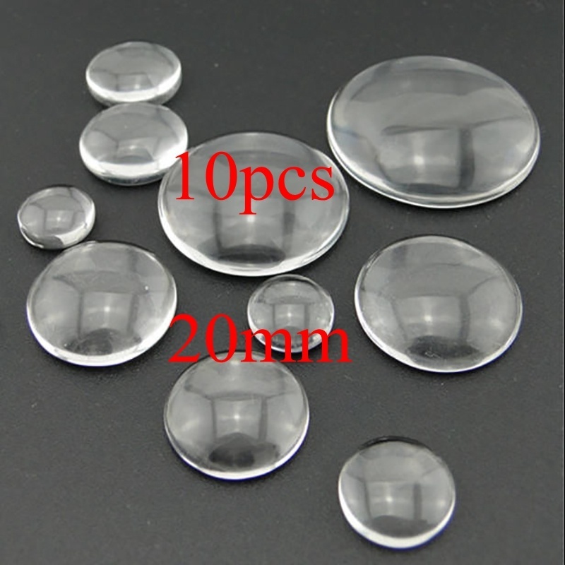 10pcs Transparent 12mm 16mm 20mm 25mm 30mm Glass Cabochon Round Dome Jewelry Handmade Making Necklace Keychain Additions