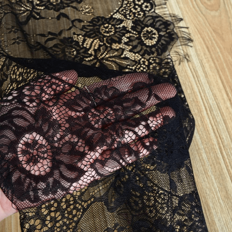 1pc, 14x120inch Lace Table Runner Table Runner For Wedding Table Overlay  Floral Lace Table Runner Black Lace Classy For Rustic Boho Bridal  Decorations