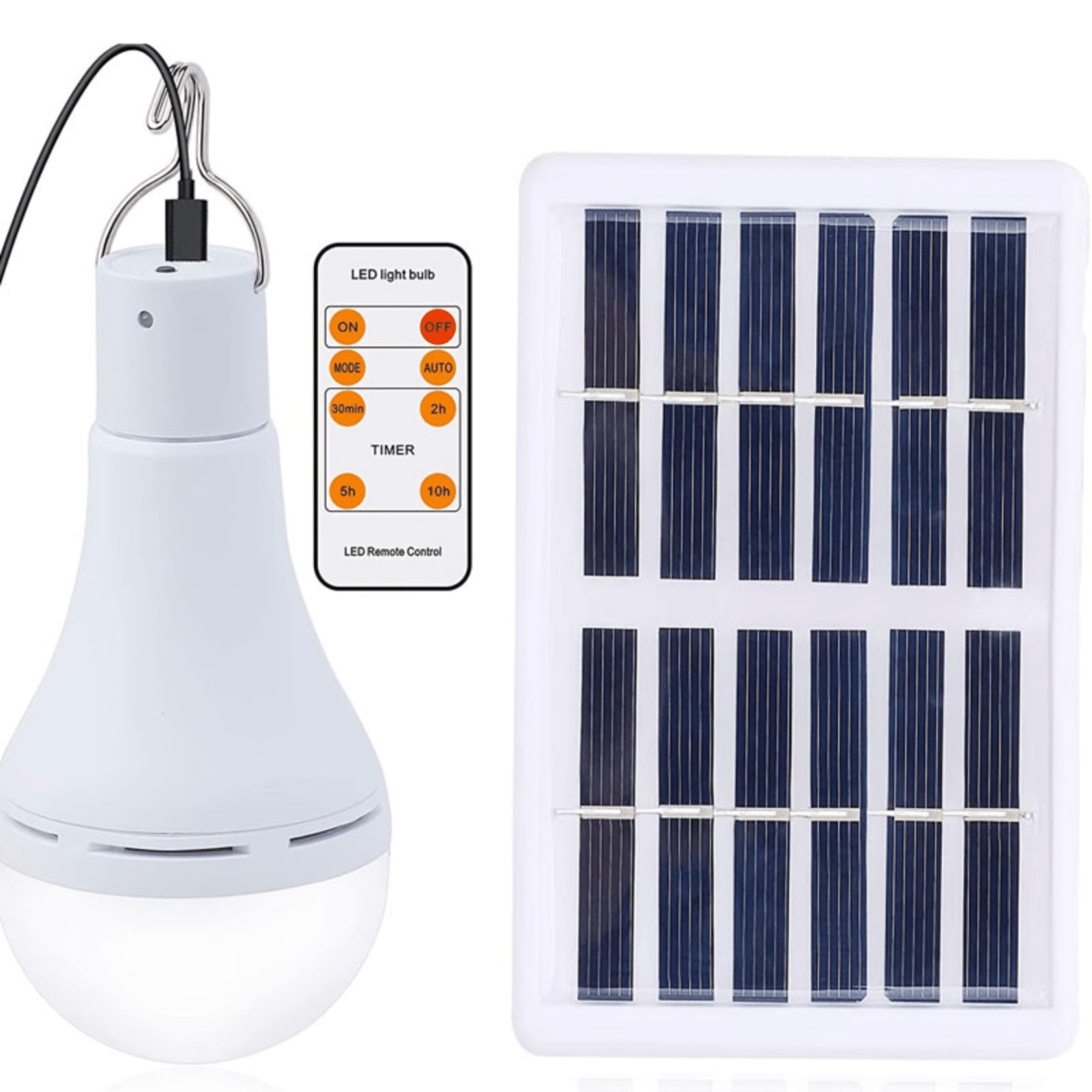 

1pc Led Solar Light Bulb, Outdoor Light Bulb With Remote & Timer, Led Light Bulb For Chicken Coops Shed, Hiking Camping Tent Hurricane Emergency Lighting