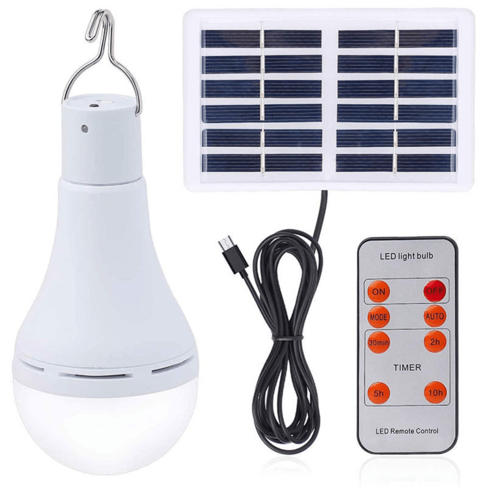 2pcs Portable Solar Powered LED Bulb Lights, Outdoor Solar Energy Lamp  Lighting for Home Fishing Camping Tent Emergency, Rechargeable Light 