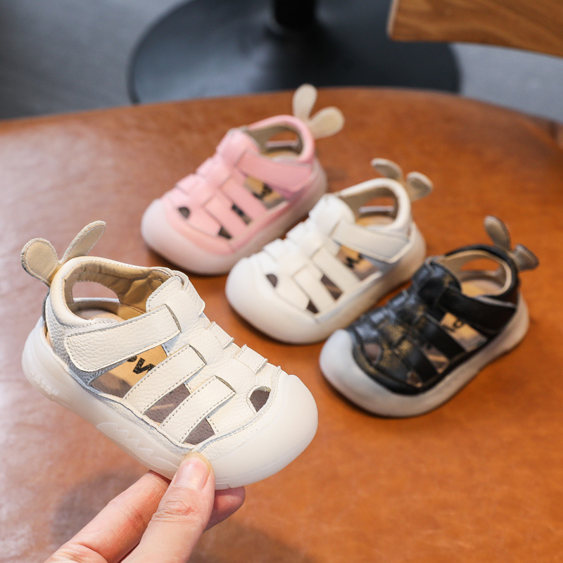 Soft Breathable Mesh Sandals For Baby Girls, Cute Bowknot Round