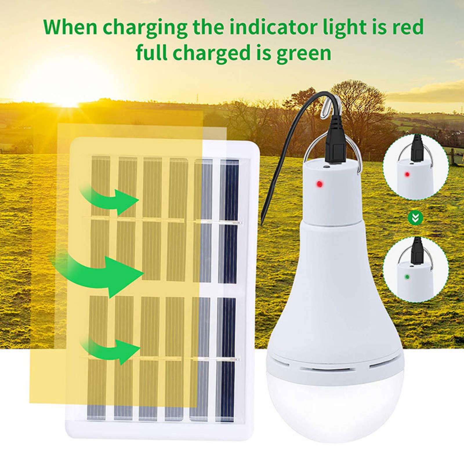 Portable Solar Light Bulbs- 350LM USB Rechargeable Emergency LED Bulbs with  Remote Timer for Shed Hiking Camping Tent Hurricane Power Outage Lamps