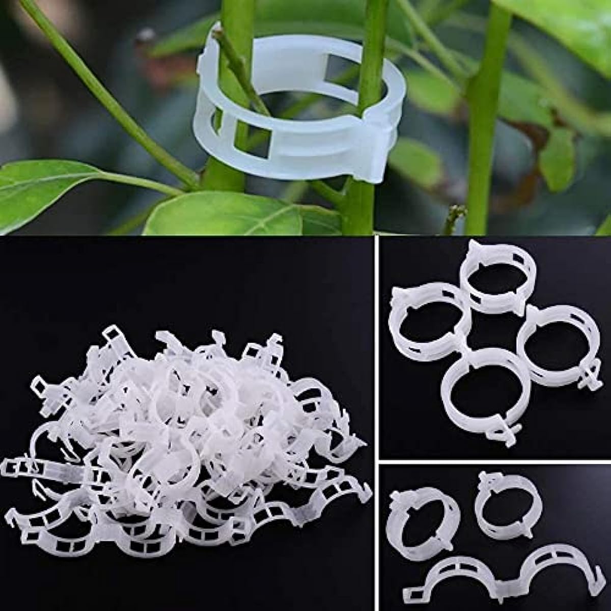 100pcs plant support garden clips tomato clips supports connects plants twine vines trellis cages plant vine vegetable fastening clip grafting tools make plant grow upright and healthier