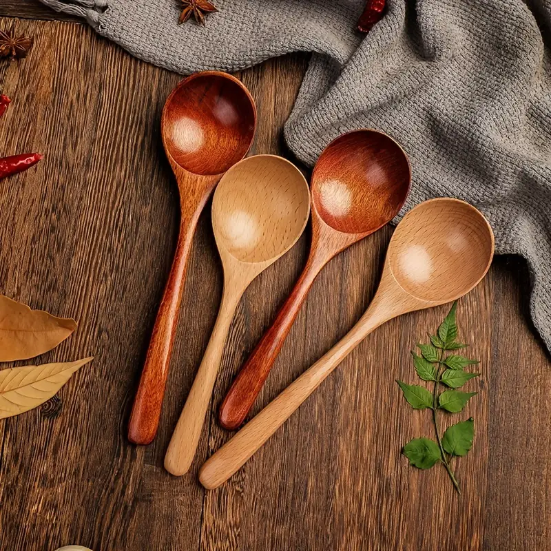 Wooden Soup Spoon Wooden Stirring Spoon Household Large Soup - Temu
