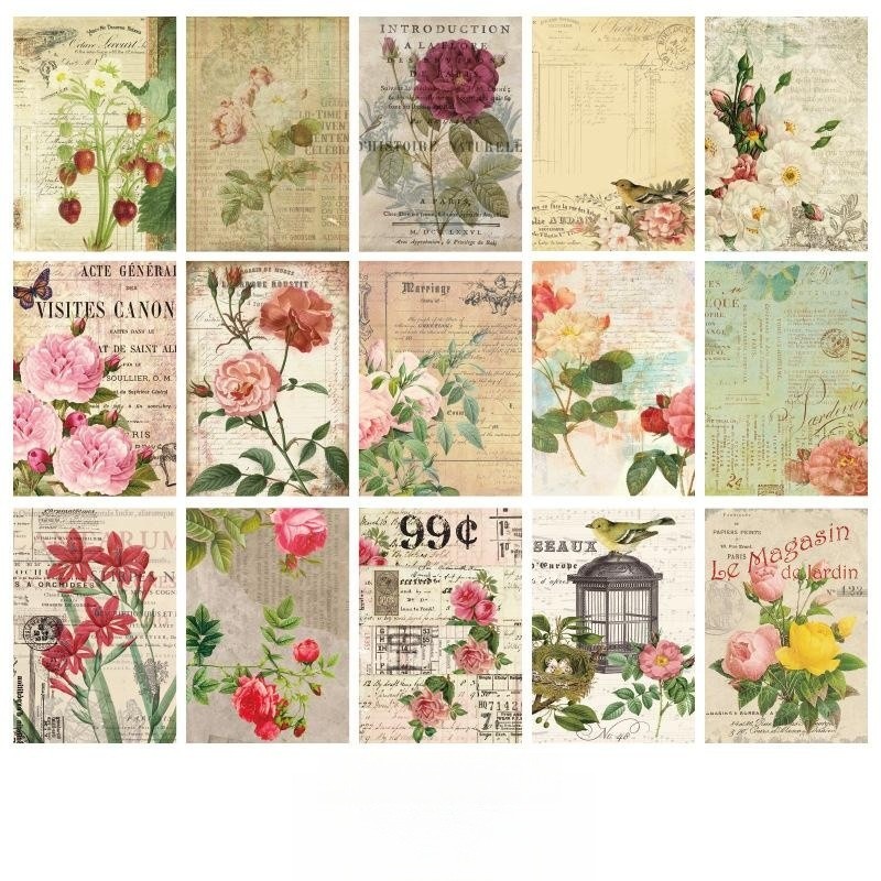 40 Fogli Carta Scrapbooking Motivo Fiori Vintage Forniture - Temu