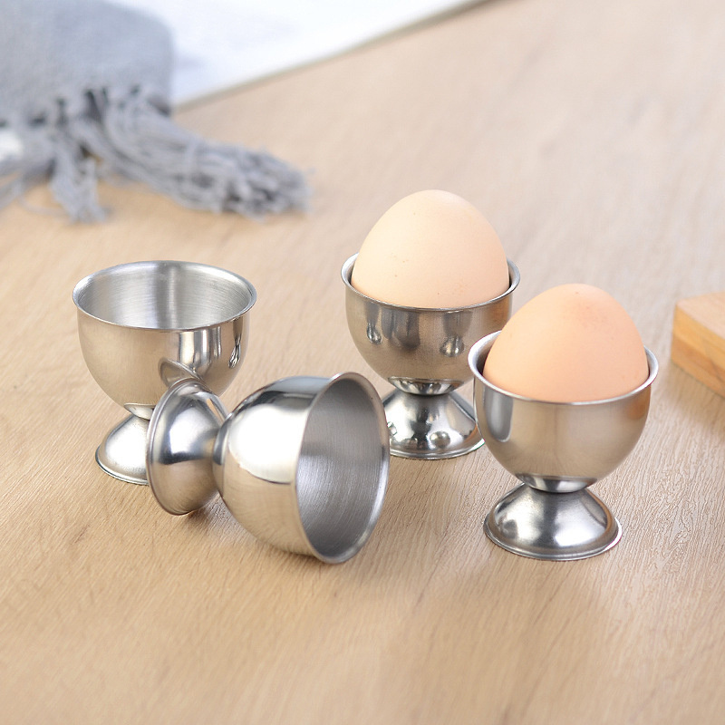 1pc Silver Egg Cup Stainless Steel Egg Holder, Soft Boiled & Hard