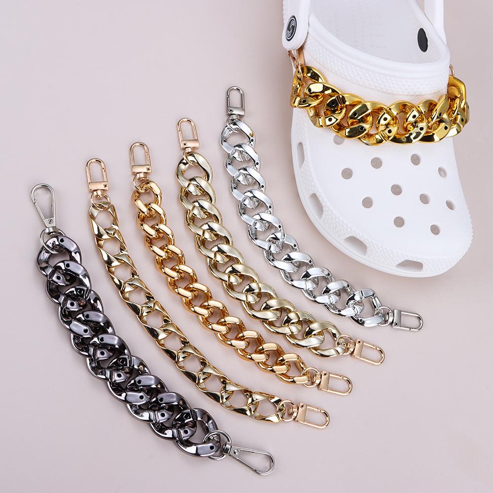 1pcs New Designer Chain Brand Shoes Designer Croc Charms Bling