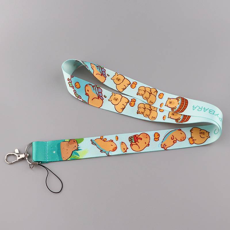 2 Porte-badges Capybara Avec Lanière Cou Et Enrouleur Rétractable - Poche Zippée Pour Cartes, Avec Mousquetons