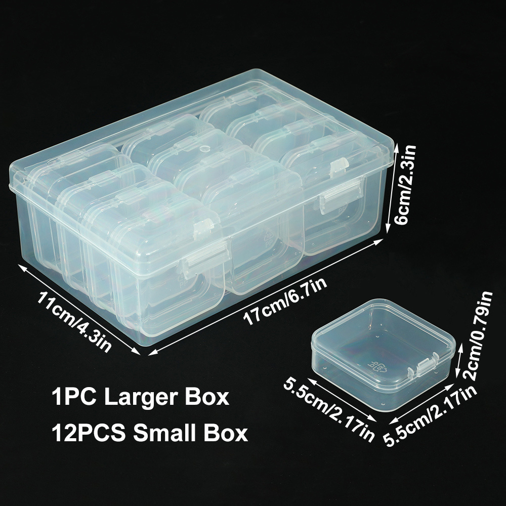  6 Pieces Mini Plastic Clear Beads Storage Containers Box for  Collecting Small Items, Beads, Jewelry, Business Cards, Game Pieces, Crafts  (2.91 x 2.91 x 0.98 Inch) : Arts, Crafts & Sewing
