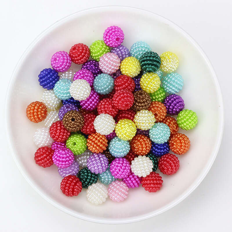 Bayberry Ball Gradient Acrylic Beads For Jewelry Making Diy - Temu