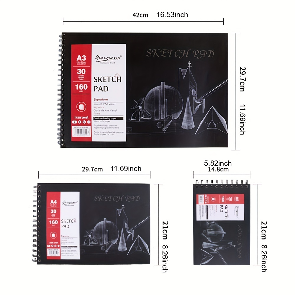 Artists Sketchbook For Drawing A3/a4/a5 With Spiral Bound - Temu Germany