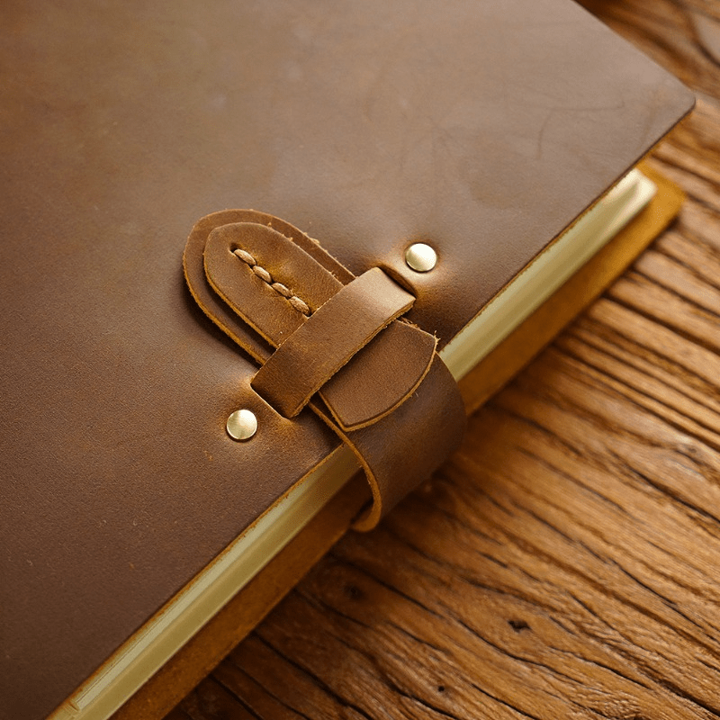 Handmade Sketchbook Cowhide Book Vintage Genuine Leather - Temu