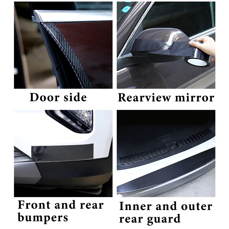 Hochwertige 3D Carbonfaser-Autofolie Zum Selbstaufkleben Als Schutzstreifen  Für Auto-Türschweller Und Seitenspiegel. Verhindert Kratzer Und Ist