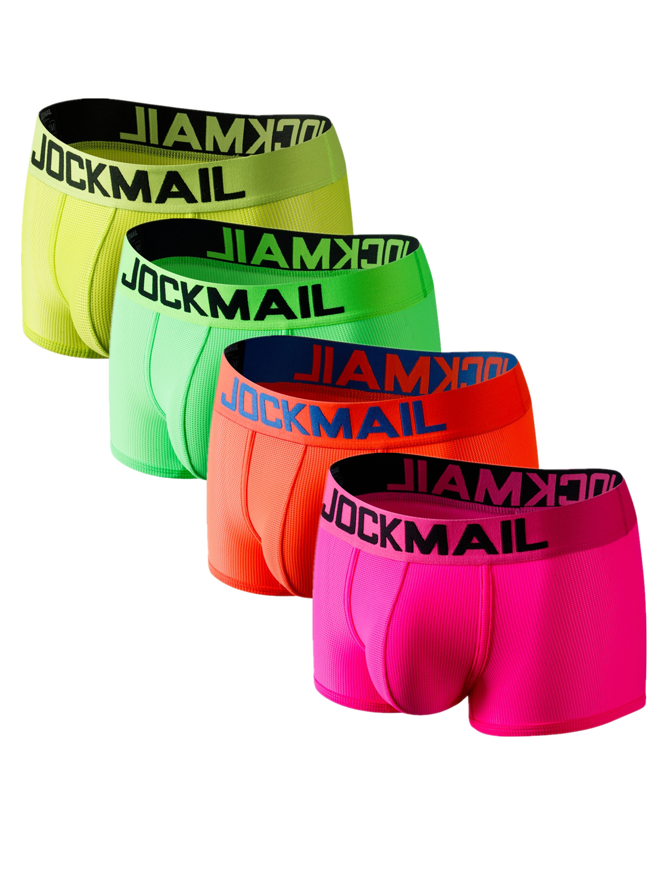 Jockmail Mens Mesh Breathable Underwear Back Padded Boxer Briefs