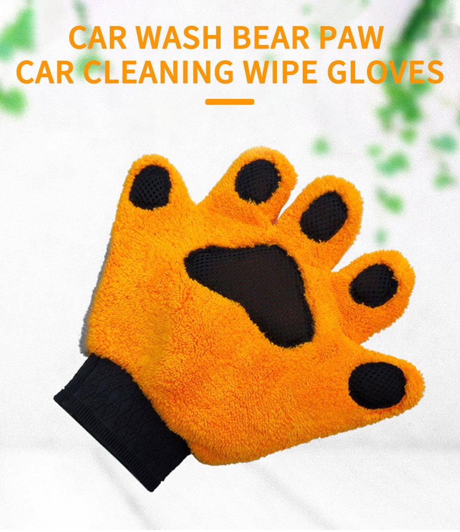 Gant de lavage de voiture en Chenille corail, gants en microfibre
