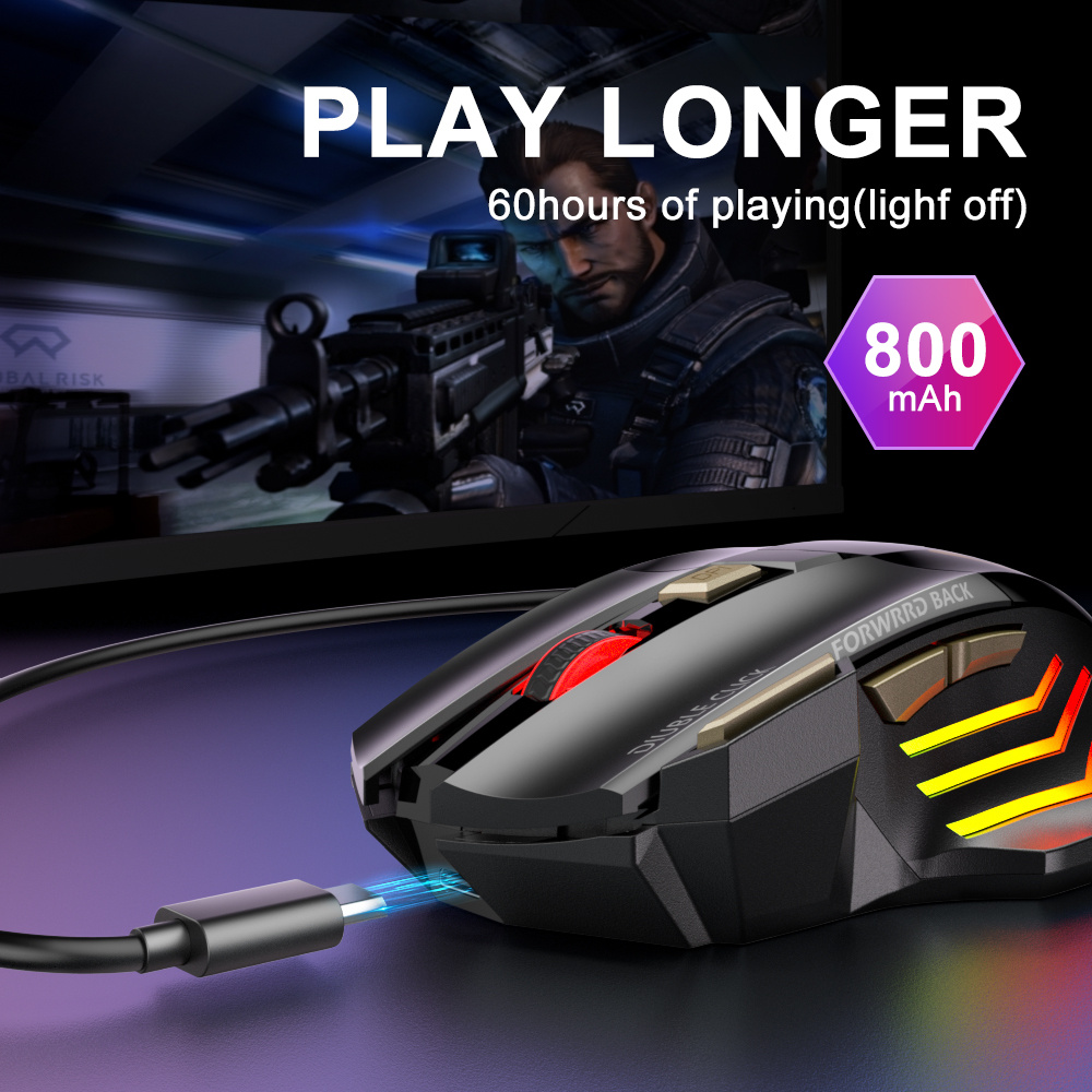 Wired Gaming Mouse USB Computer Mouse Gaming RGB Mause Gamer Ergonomic  Mouse 7 Button 5500DPI LED Silent Game Mice For PC Laptop