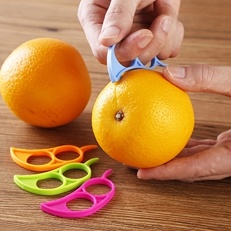 6pcs Orange Peeler, Plastic Orange Peeler, Simple Lemon Peeler, Grapefruit  Peeler, Creative Cutter, Orange Peeler Tool With Ring Handle, Fruit Peeler