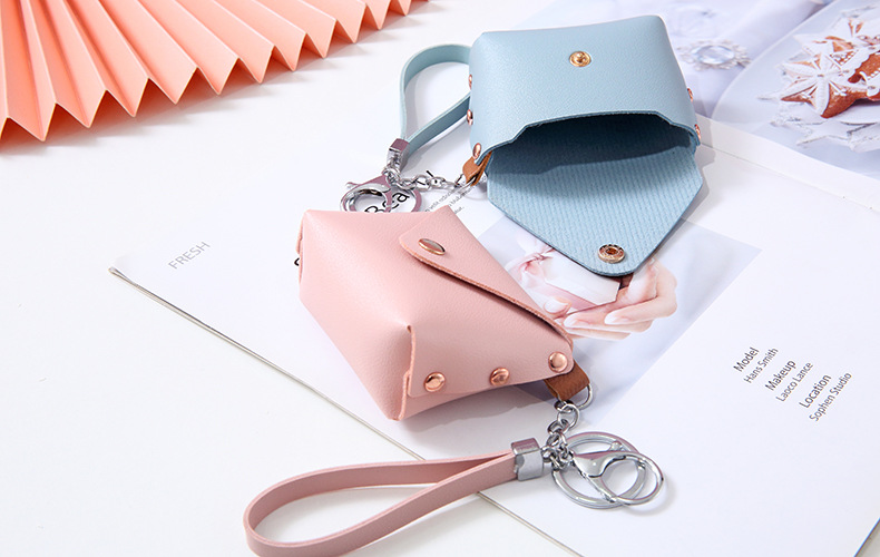 Mini Bag Bracelet Keychain Cute Pu Leather Coin Purse Card Holder Backpack  Car Key Charm Earbud Case Accessory Women Girls Gift - Temu