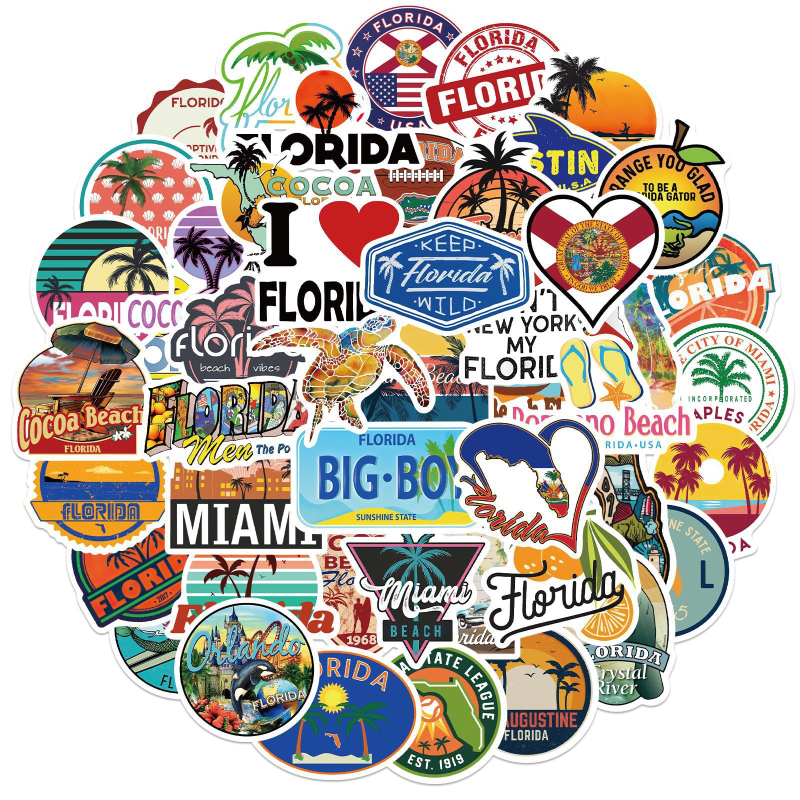 Florida Travel Cute Funny Cartoon Decals Graffiti Vinyl - Temu Australia