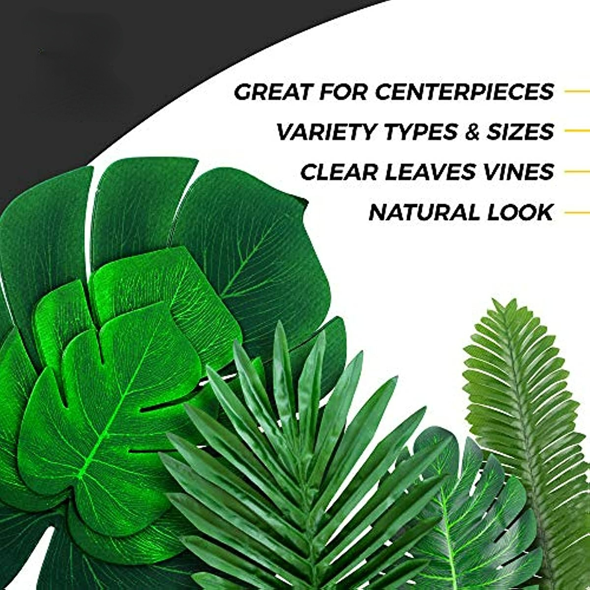 Fabric Artificial Tropical Palm Leaves Simulation Monstera Leaves Hawaiian  Decor