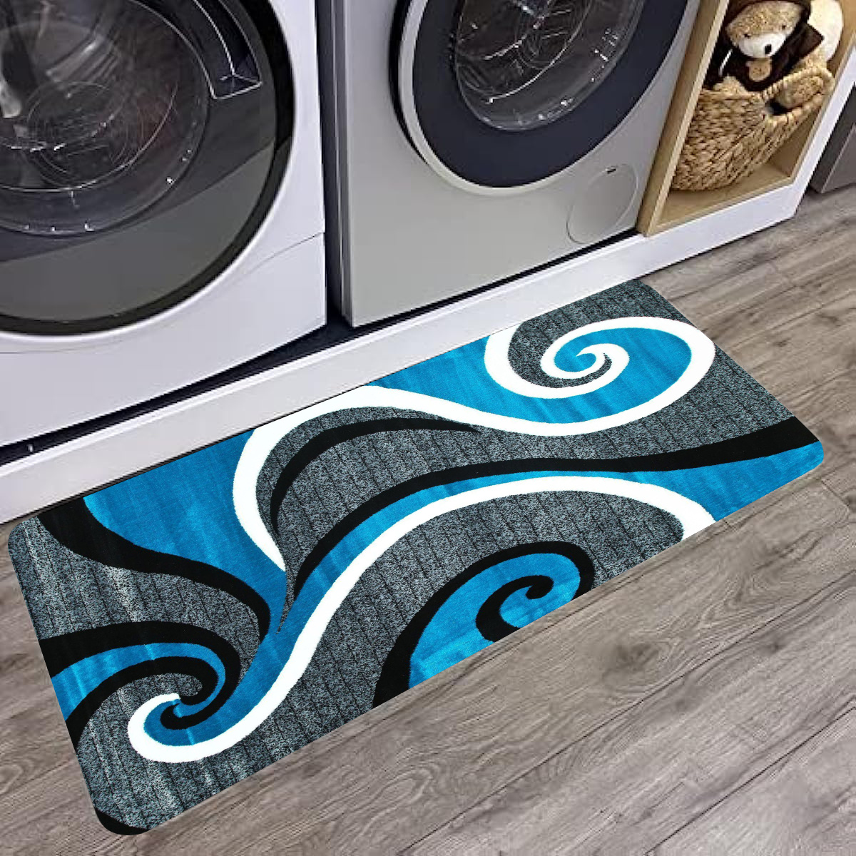 Anti-slip Kitchen Carpet Black White Marble Sea Wave Printed Entrance  Doormat Floor Mats Carpets For Living Room Bathroom Mat