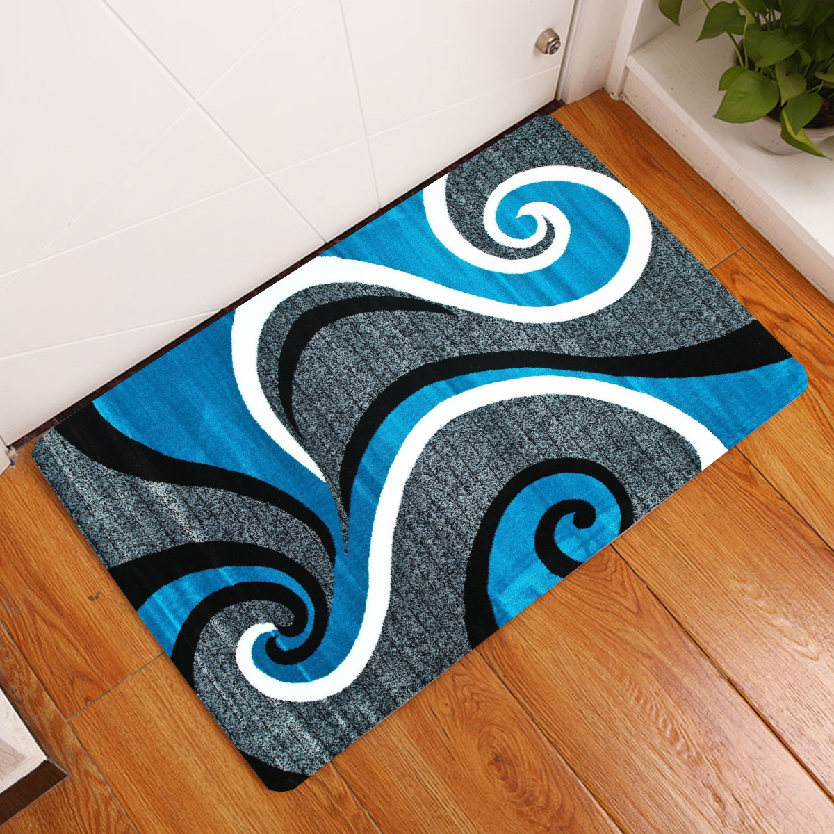 Anti-Slip Kitchen Carpet Black White Marble Sea Wave Printed Entrance  Doormat Floor Mats Carpets for Living Room Bathroom Mat Home Decor