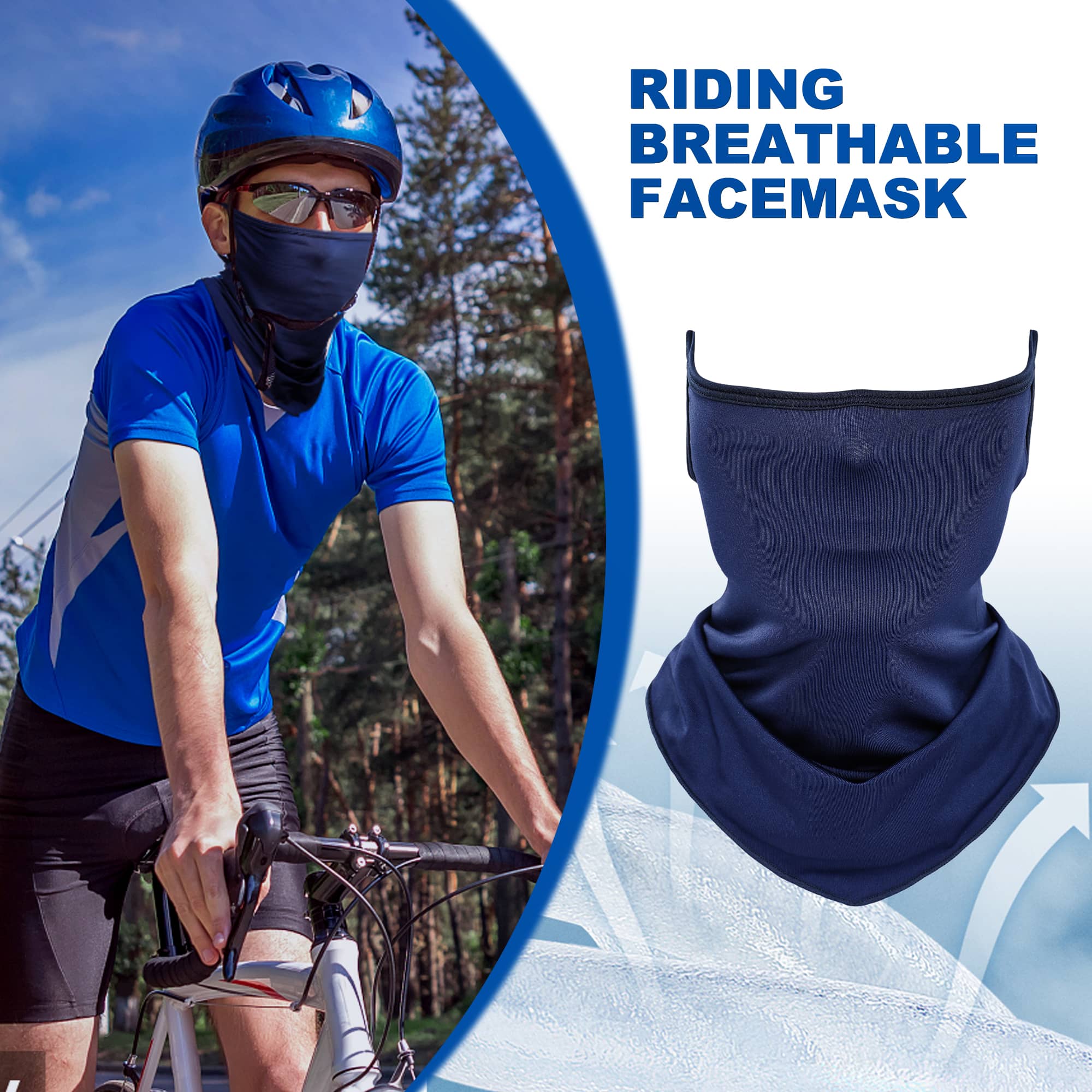 2pcs Summer Ice Face Mask Solid Color Sunscreen UV Protection Face Covering Neck GaiterScarf Outdoor Cycling Sports Mask,Colour,Sun Cream,Sunblock