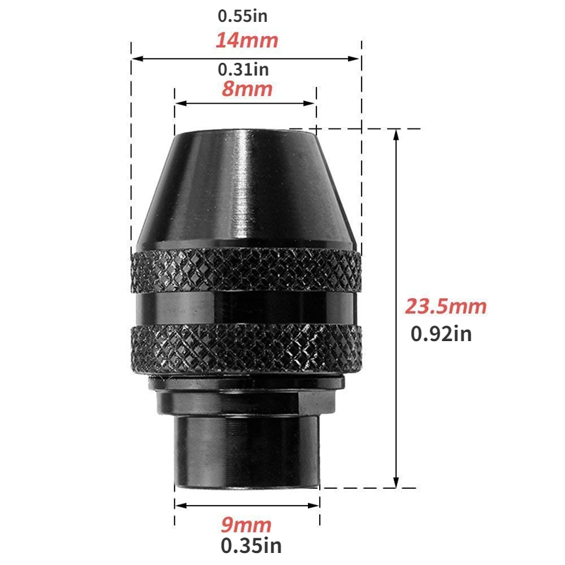 Mini Portabrocas de rosca M8/M7, accesorio para herramienta rotativa Dremel,  con tres mordazas de 0,5mm a 3,2mm