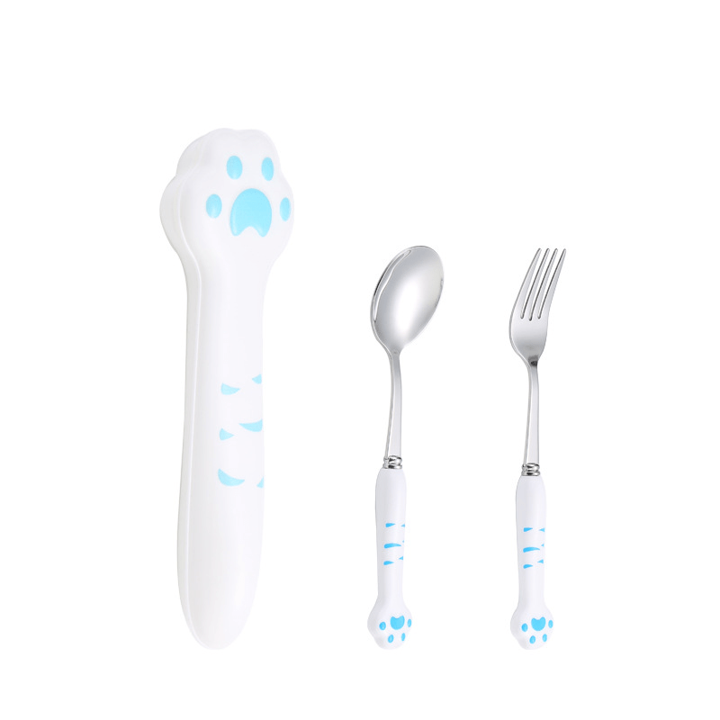 Stainless Steel Kids Travel Cutlery Portable Tableware Spoon And