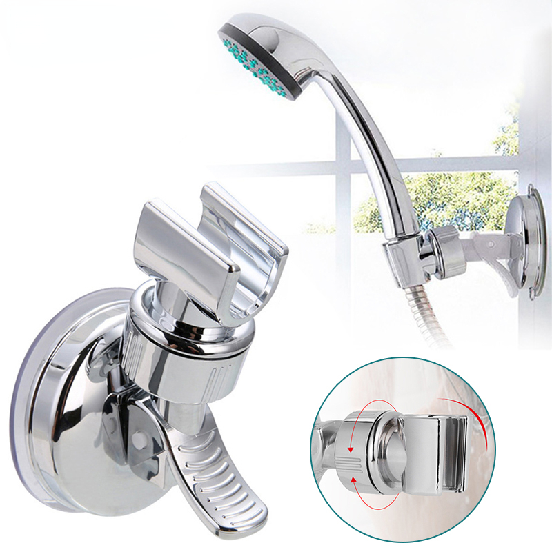 

1 Set Shower Holder, Suction Cup Holder, 360° Adjustable Showerhead Holder, Plating Shower Rail Head Holder, Bathroom Wall Mount Bracket Set
