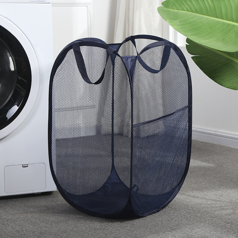 Large Capacity Mesh Pop-up Laundry Basket - Foldable Dirty Clothes Storage  Basket For Easy Cleaning And Organization - Temu