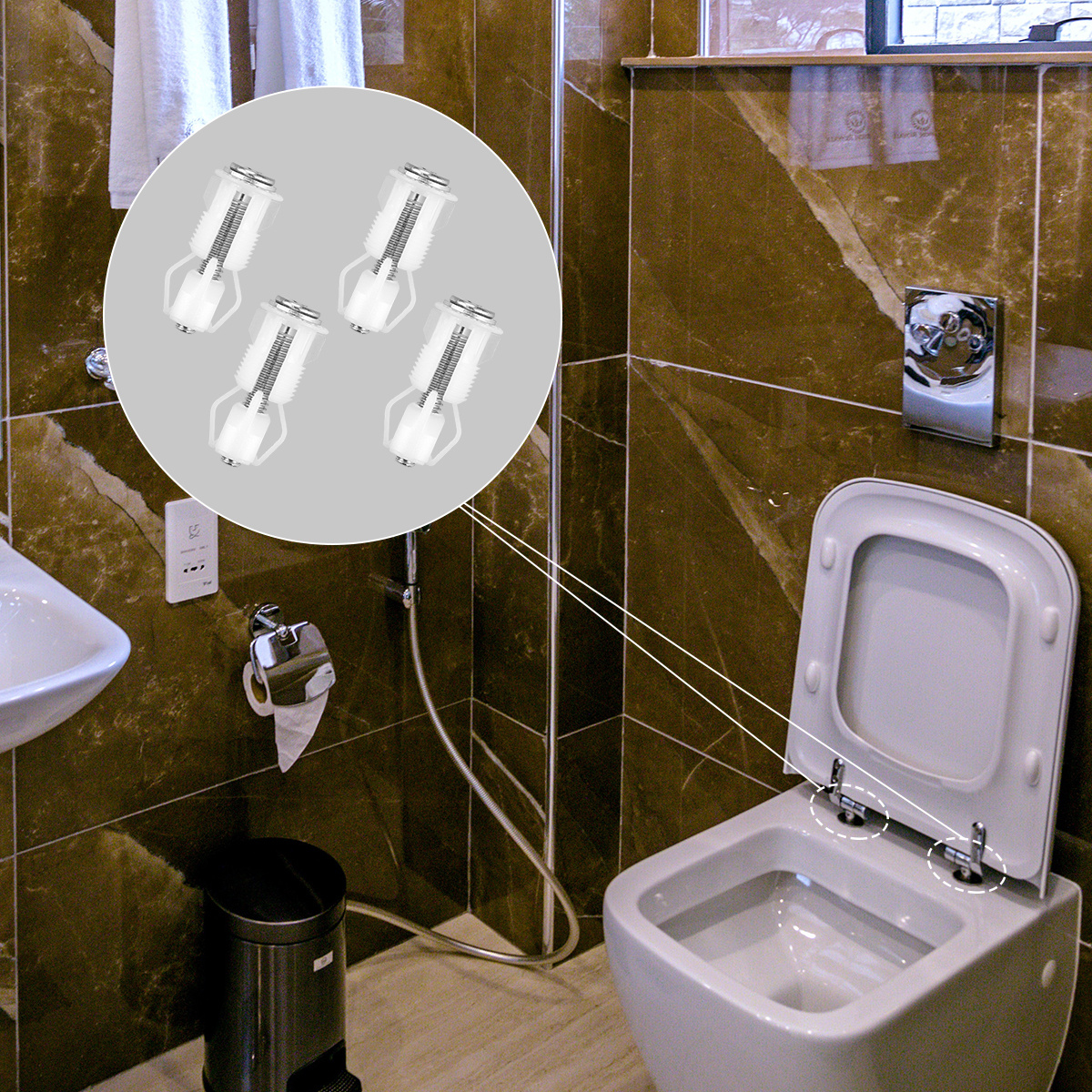 Abattant Wc Vis Fixe 6 Pièce Vis De Toilette Universelle Accessoire De Vis  En Plastique Pour