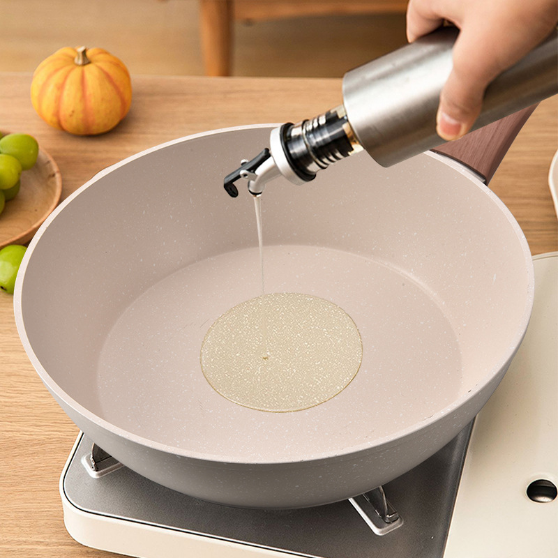 Non stick Deep Frying Pan With Lid Beige For Healthy Cooking - Temu