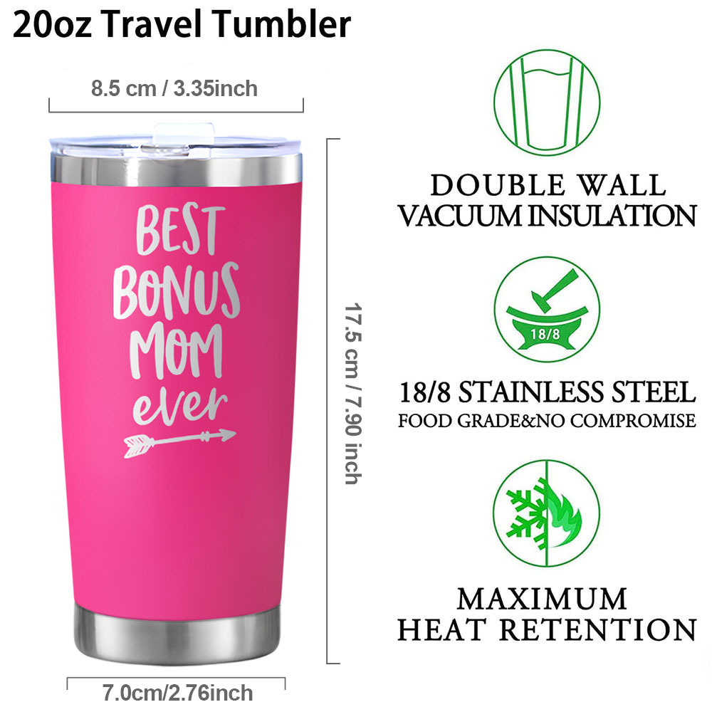 Best Bonus Mom Ever” Coffee Tumbler,christmas Stainless Steel Gift