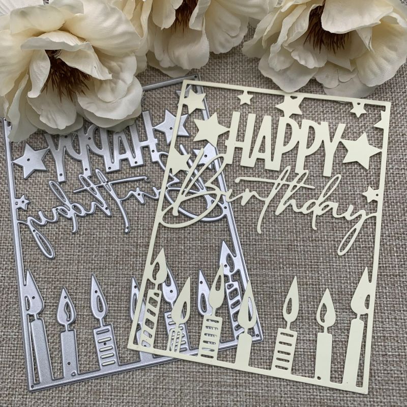 

1pc Birthday Candle Frame Metal Cutting Dies Stencils For Diy Scrapbooking Decorative Handcraft Die Cutting Template Mold
