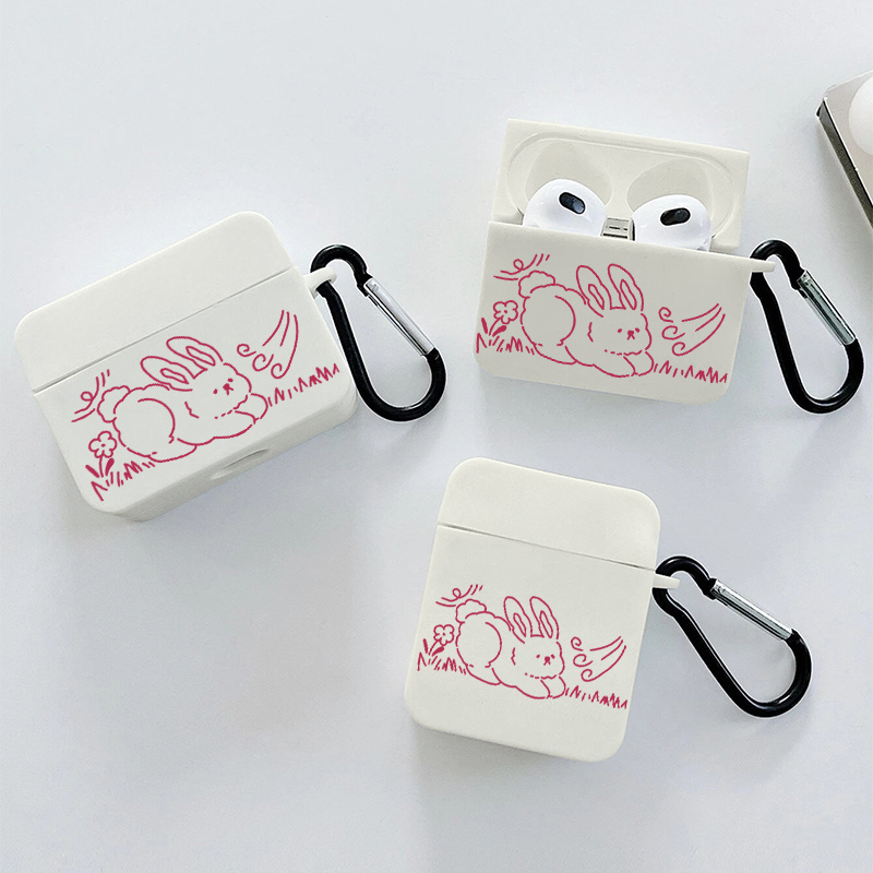 

Protect Your Airpods In Style With This Rabbit Pattern Headphone Clear Case!