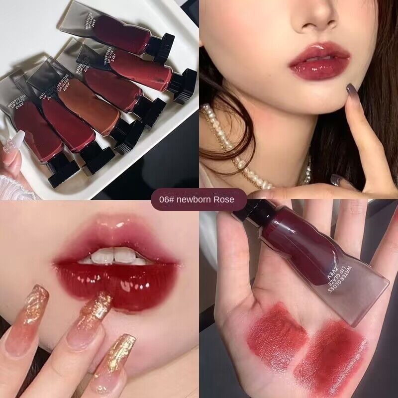 6-color Lustrous Lip Glaze - Long-lasting, Smudge-proof, Plumping Lip Tint  With Ice Cube Packaging - Temu United Arab Emirates