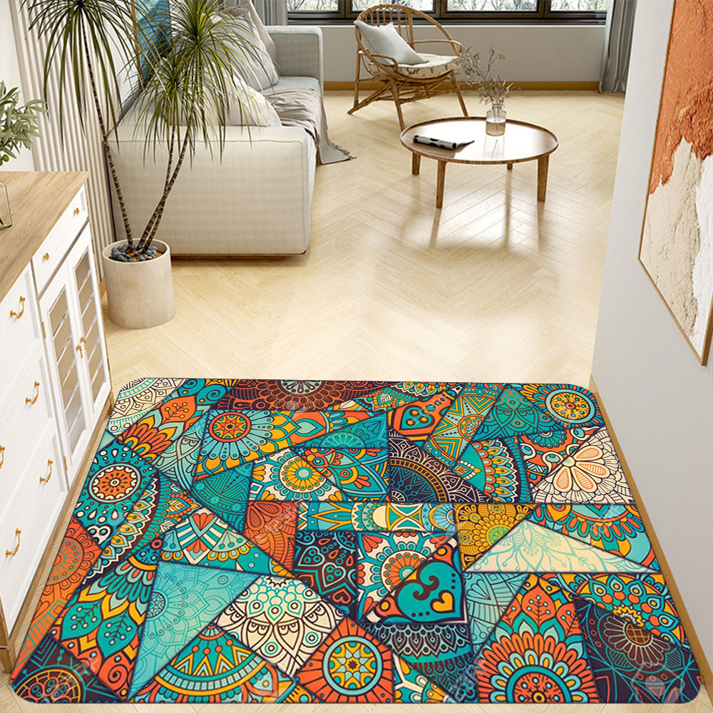 Mandala Pattern Printed Kitchen Floor Mat Boho Home - Temu