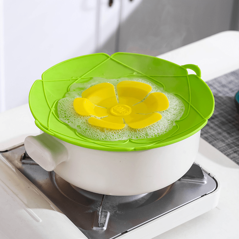 Frying Pan Silicone Lids Spill Stopper Covers For Pots Pan Flower