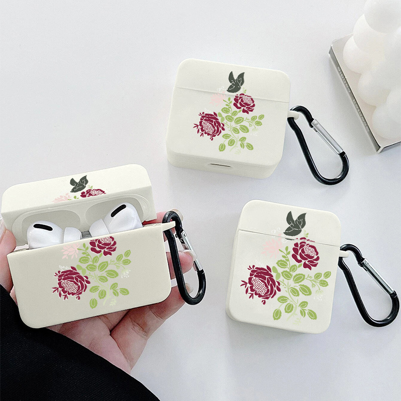 花柄ヘッドフォンクリアケース Airpods1/2 、airpods3 、 Pro 、 Pro