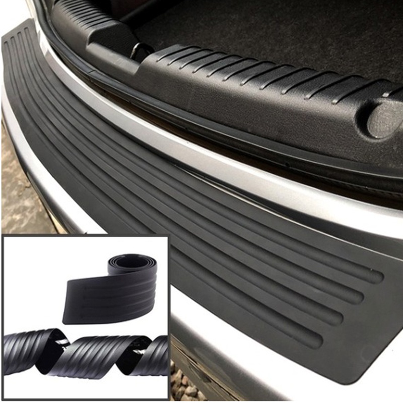 EverBrightt Trunk Rubber Protection Strip Rear Bumper Protector Cover Car  Accessory with 3M Tape Black + Red Set of 1