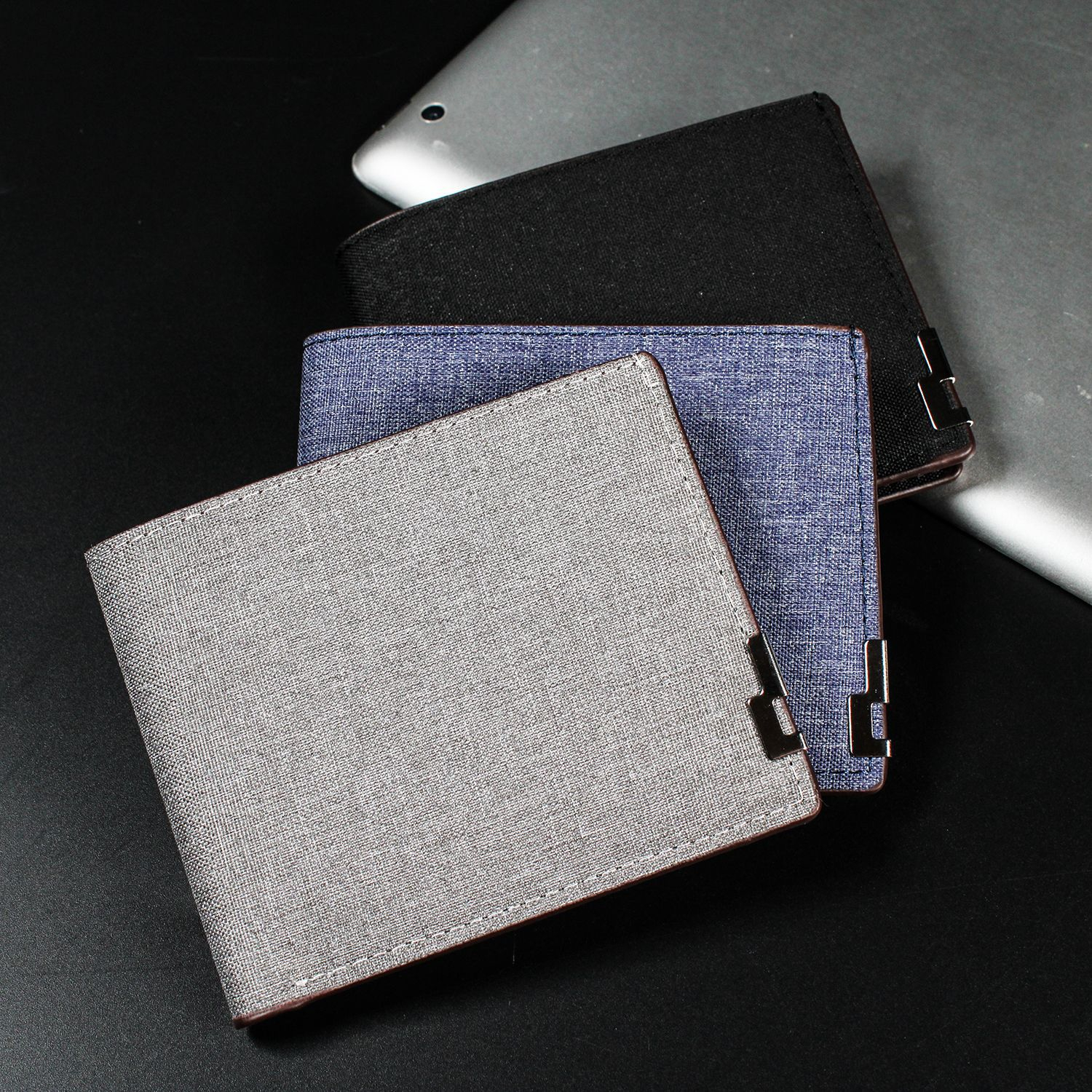 Card Holder - Grey fabric banknote clip