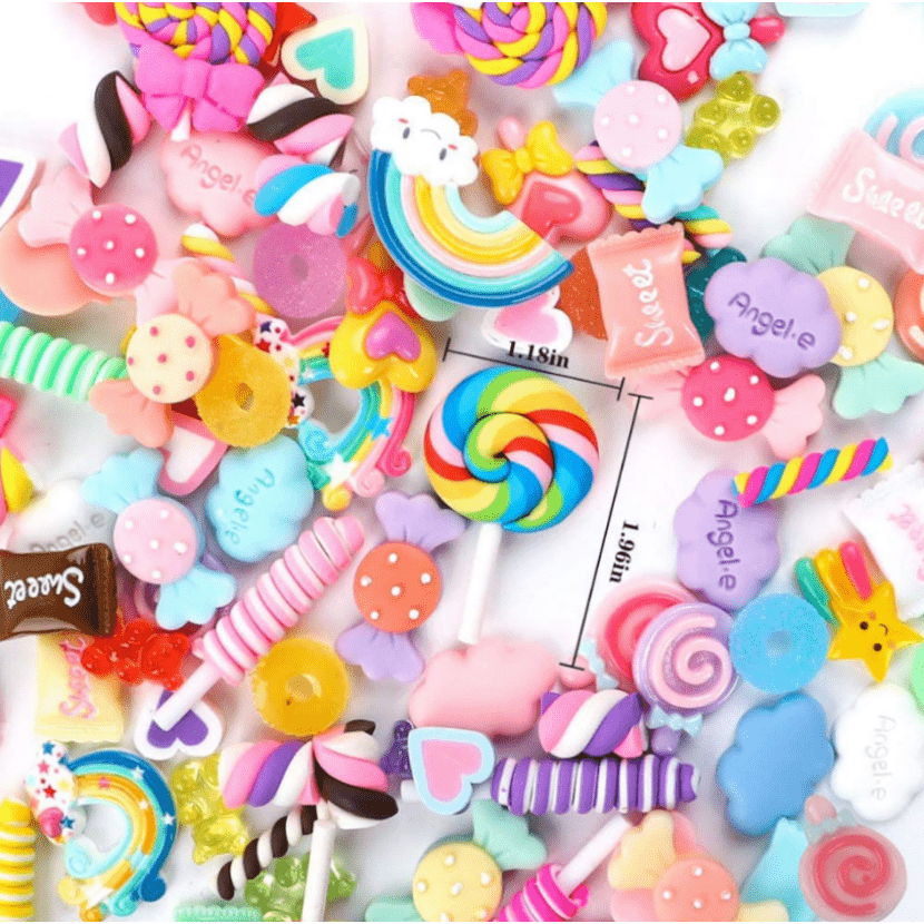 10pcs Mixed Candy Cabochons resin Charms for Slime or Decoden Kawaii Craft  Supplies 