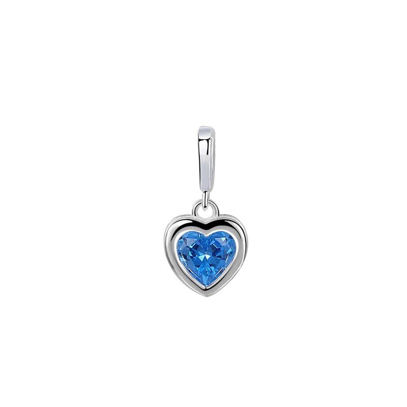 Sterling Silver Blue Heart Charm