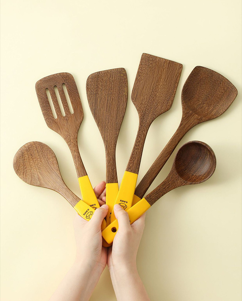 Household Kitchen Utensils Chicken Wing Wooden Pot Shovel Non-stick Pot  Special Stir-fry Shovel Fried Rice Spoon Set - Temu