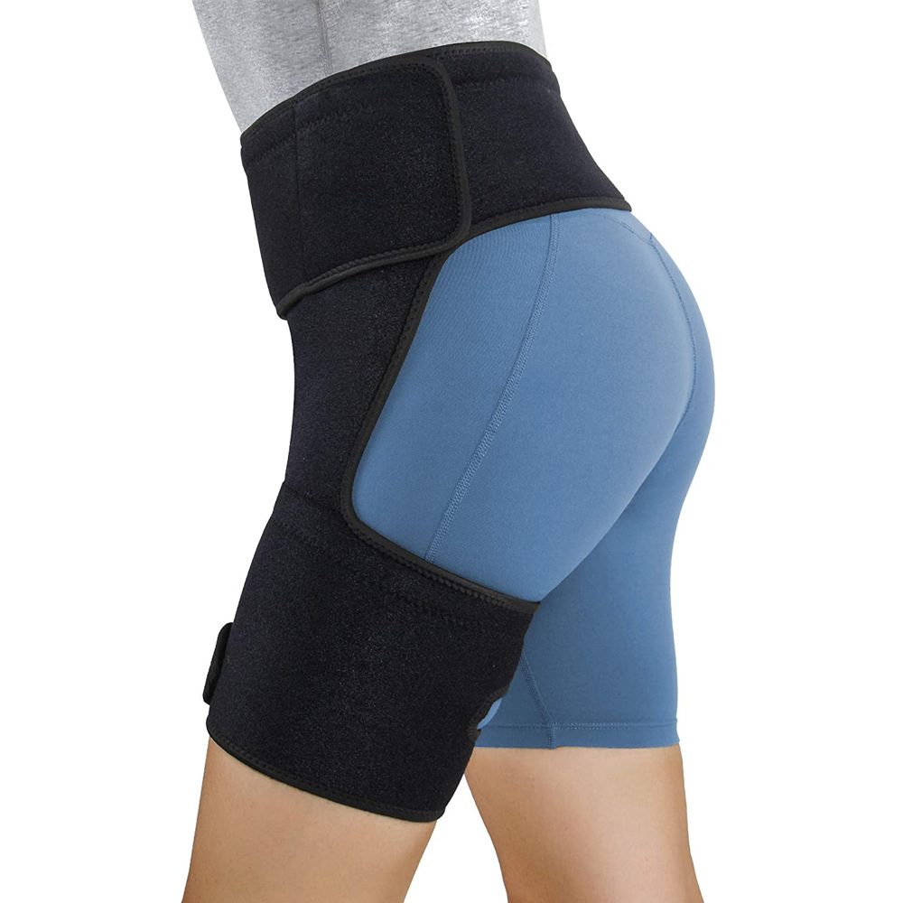 Groin Support Wrap, Thigh Compression Wrap, Adjustable Hip Joint Support Brace for Groin Muscle, Men And Women Gym Exercise Fitness Training Sport