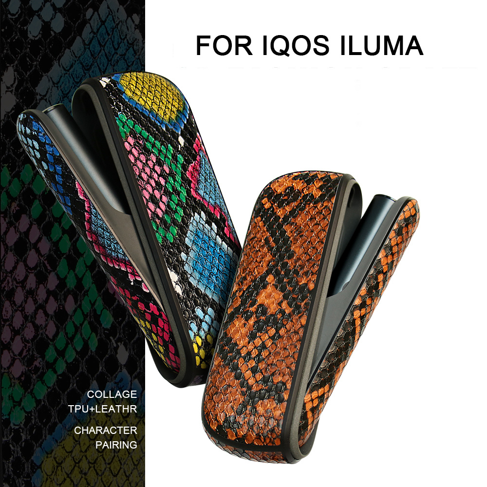 Snakeskin Pattern Door Cover+ Leather Case Iqos Iluma Funda - Temu Malaysia