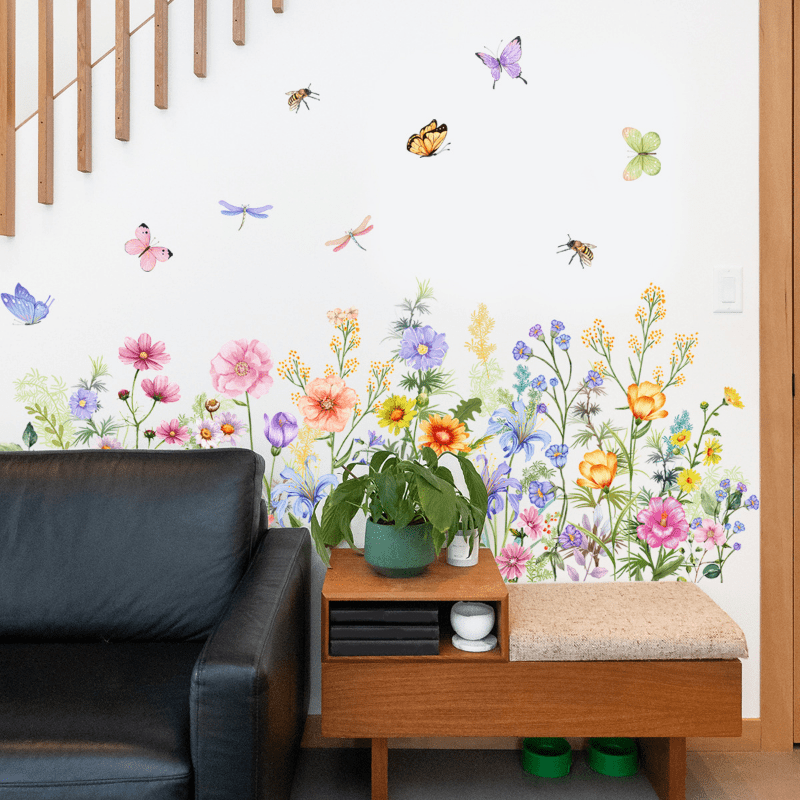 Flores Pegatina De Pared Vinilo Diy Mural Para Casa Sala De Estar