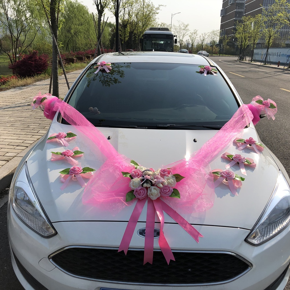 1pc Artificial Flower Cars Wedding Decoration Kit Romantic Fake Flowers  Valentines Day Party Festival Decorative Supply, Discounts Everyone